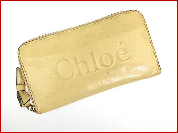 クロエ 財布 Chloe 長財布 ベージュ 人気 即納 【中古】 X11068