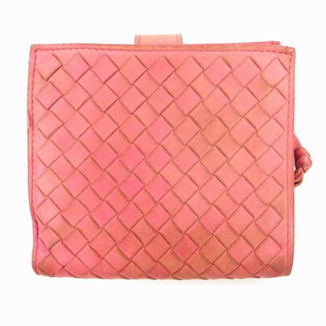 BottegaVeneta ピンクボッテガべネタラウンドシップ折財布