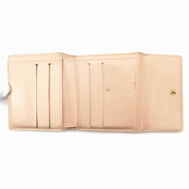 ルイヴィトン 財布 LOUIS VUITTON 二つ折り財布 Wホック財布 ポルトモネビエカルトクレディ ピンクベージュ 人気 即納 【中古】  X9665
