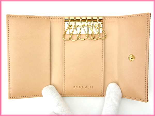 ブルガリBVLGARI 6連キーケース ベージュレディース - キーケース