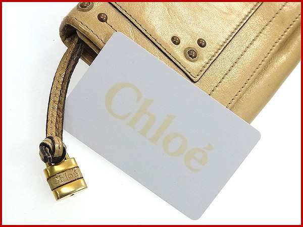 クロエ 財布 Chloe 長財布 ゴールド 人気 即納 【中古】 X9794の通販は