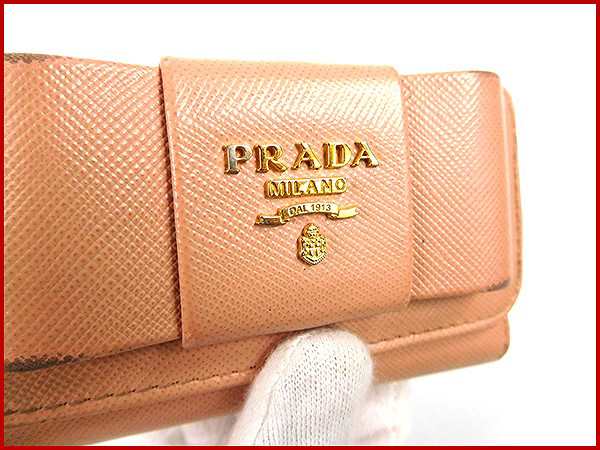 プラダ キーケース PRADA キーケース 6連キーケース サフィアーノ ピンク 人気 即納 【中古】 X10777