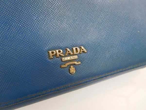 プラダ 財布 Prada 長財布 ブルー 即納 中古 Xの通販はau Pay マーケット Brands