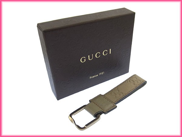 グッチ キーリング GUCCI キーリング キーホルダー ベージュ×シルバー