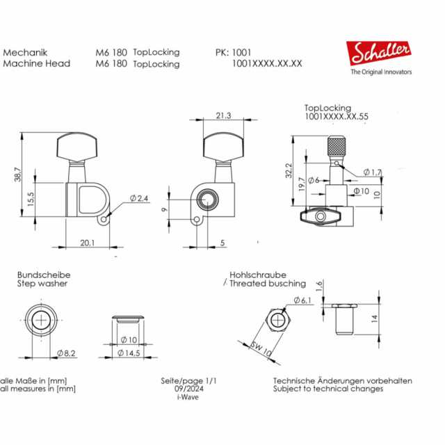 SCHALLER M6 180 TopLocking CH 3L3R Machine Heads ギター用ペグ 6個セット｜au PAY マーケット