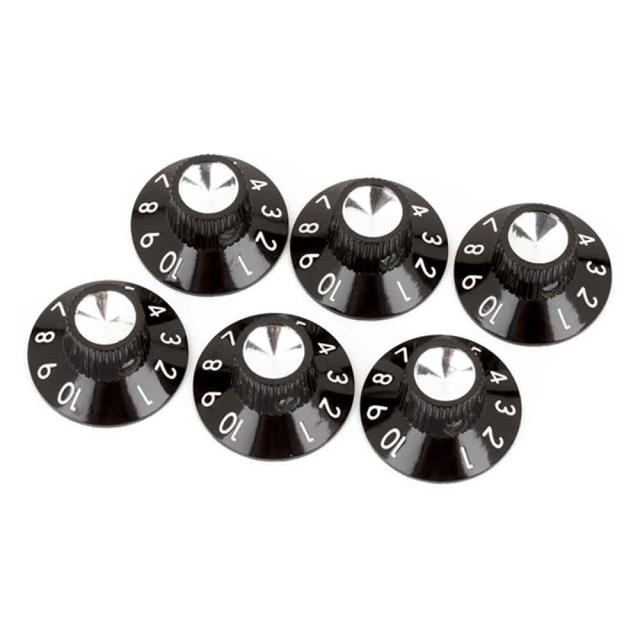 フェンダー Fender Pure Vintage Black/Silver Skirted Amplifier Knobs 6 アンプ用ノブ 6個セット