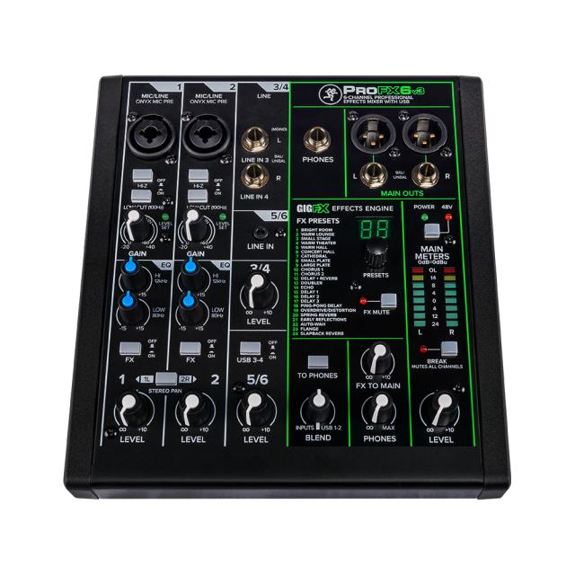 PROFX6v3 6チャンネルUSBインターフェース PROFX6V3 | 6-CHANNEL MIXER WITH EFFECT & USB | Tom Lee Music