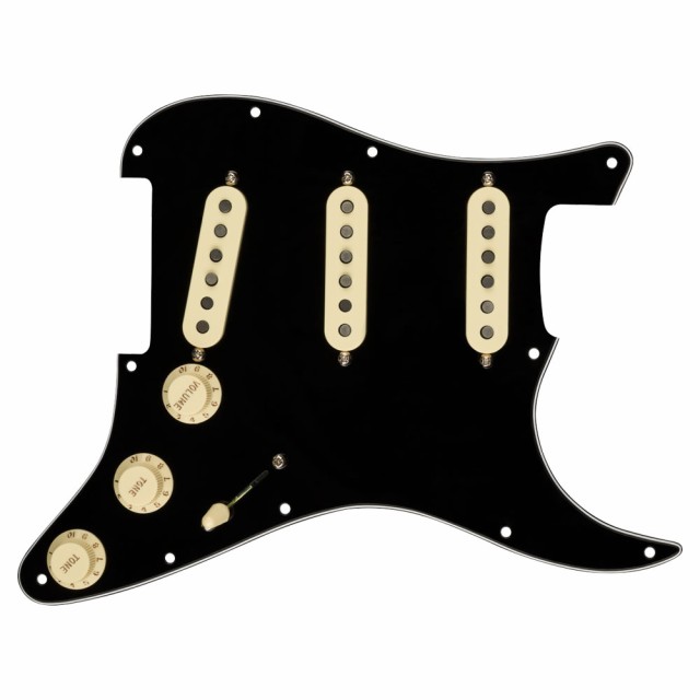 Fender Pre-Wired Strat Pickguard Custom Shop Texas Special SSS Black 配線済み ピックアップセット