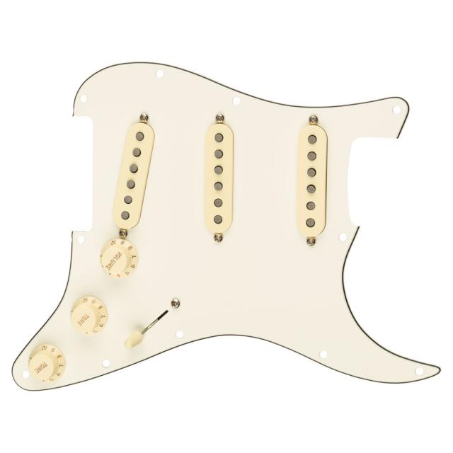 Fender Pre-Wired Strat Pickguard Tex-Mex SSS Parchment 配線済み ピックアップセット
