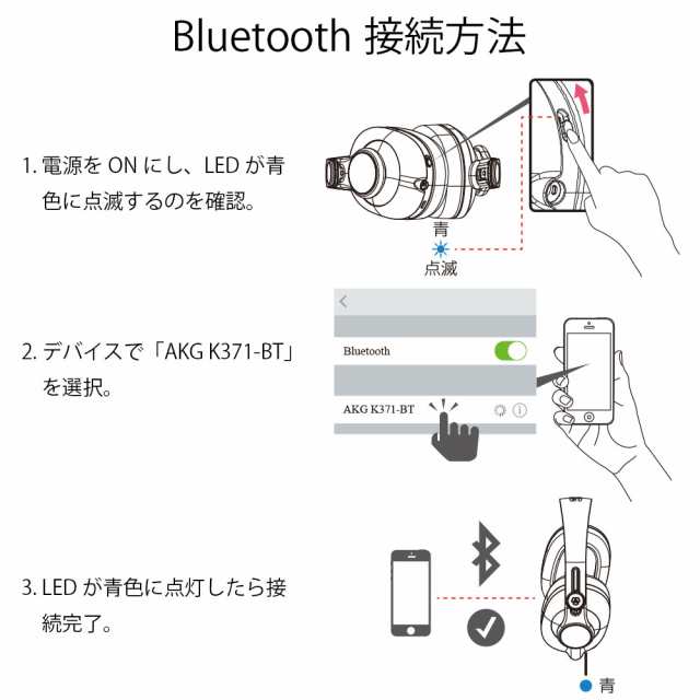 アーカーゲー AKG K371-BT-Y3 Bluetooth対応 密閉型 モニターヘッドホン ヒビノ扱い 3年保証モデル｜au PAY マーケット