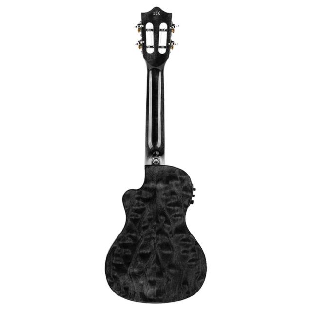 LANIKAI QM-BKCEC Quilted Maple Black Stain Concert A/E Ukulele 