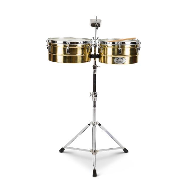 NATAL NT1314TBRA 13”&14” ブラス ティンバレス スタンド+カウベル+カウベルホルダー付き