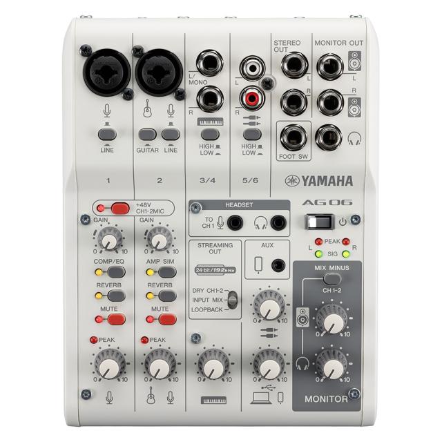 ヤマハ YAMAHA AG06 MK2 W 6チャンネル ライブストリーミングミキサー