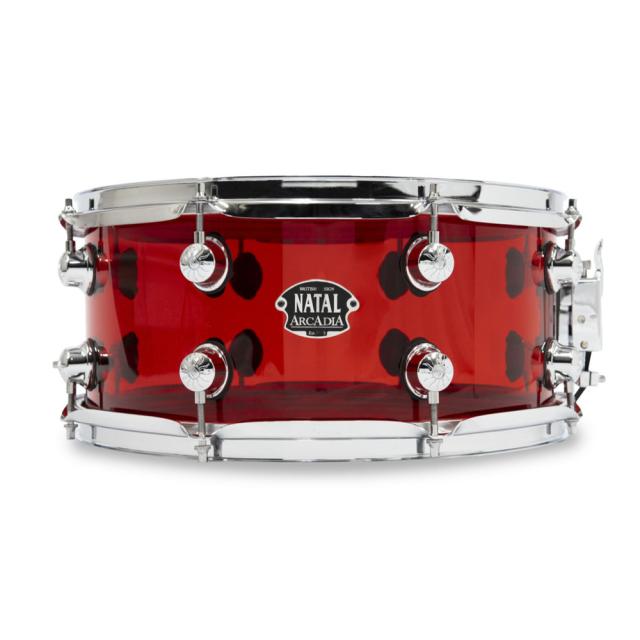 NATAL S-AC-S455-RD1 Arcadia Acrylic Transparent Red 14” × 5.5” スネアドラム