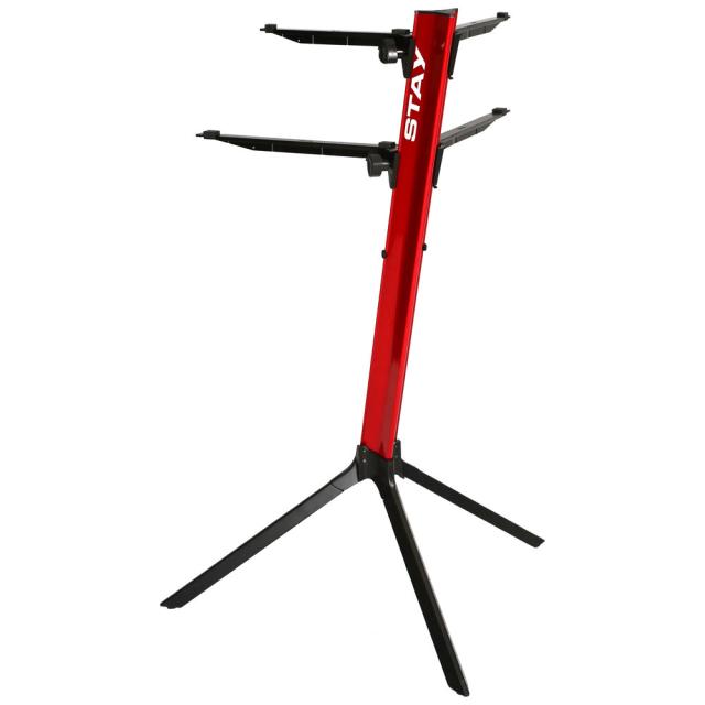 STAY MUSIC Slim 1100/02 CV RD 61鍵キーボード対応 2段キーボードスタンド 290mmカーブアーム採用 レッド