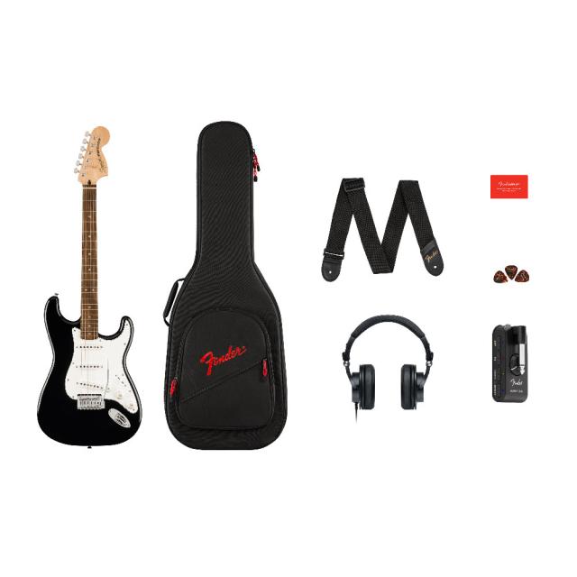 Squier Affinity Series Stratocaster Mustang Micro Pack Black エレキギター ヘッドホンアンプ付きセット_6