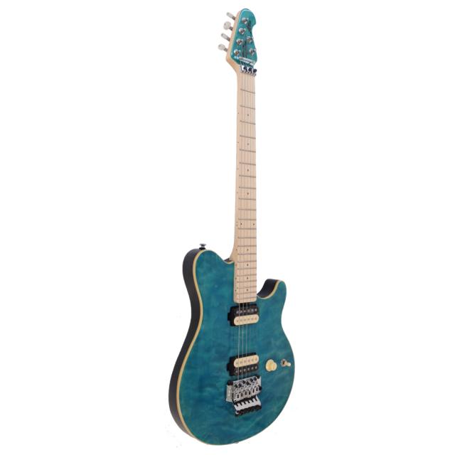 Sterling by MUSICMAN AX40-TBL-M AXIS Trans Blue JAPAN LIMITED ロック式トレモロ搭載 キルトメイプルトップ ブルー_2