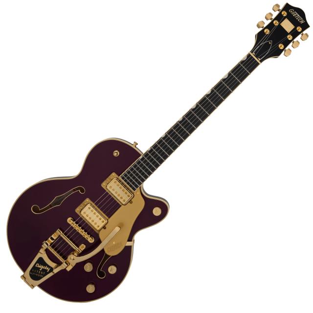GRETSCH Broadkaster Jr. LX Center Block with String-Thru Bigsby and Gold Hardware Ebony Fingerboard Blackberry