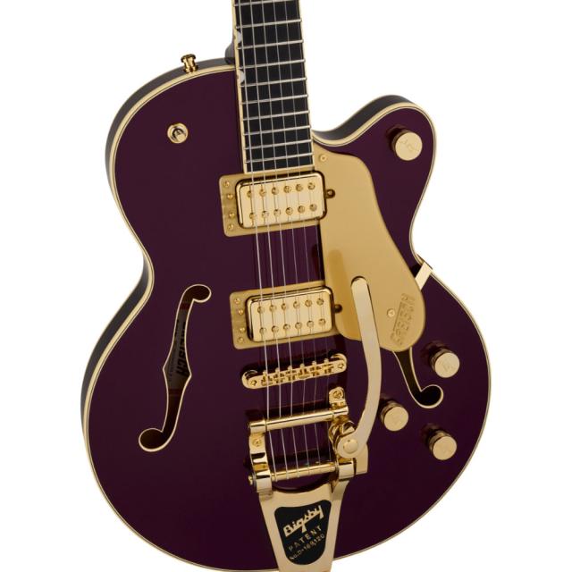 GRETSCH Broadkaster Jr. LX Center Block with String-Thru Bigsby and Gold Hardware Ebony Fingerboard Blackberry_2