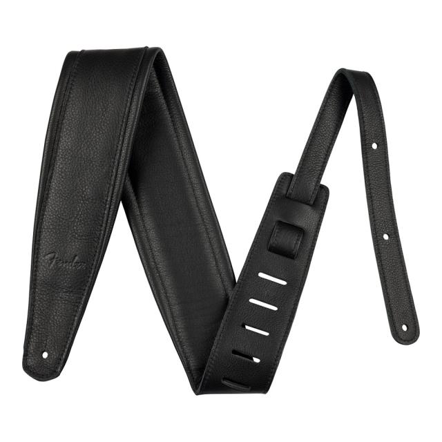 Fender フェンダー 3.5” Premium Leather Strap Black ギターストラップ
