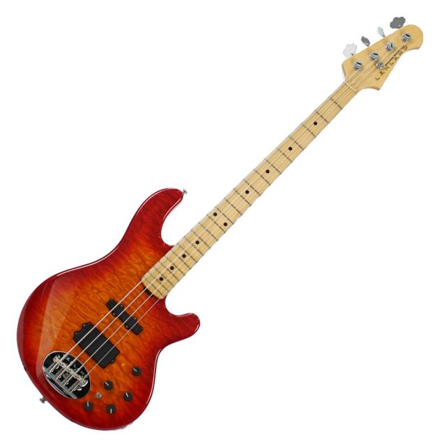 ベース LAKLAND SL44-94 Deluxe 3TS Lakland USA 44-94 Deluxe Quilted Maple Bass Guitar - Tobacco