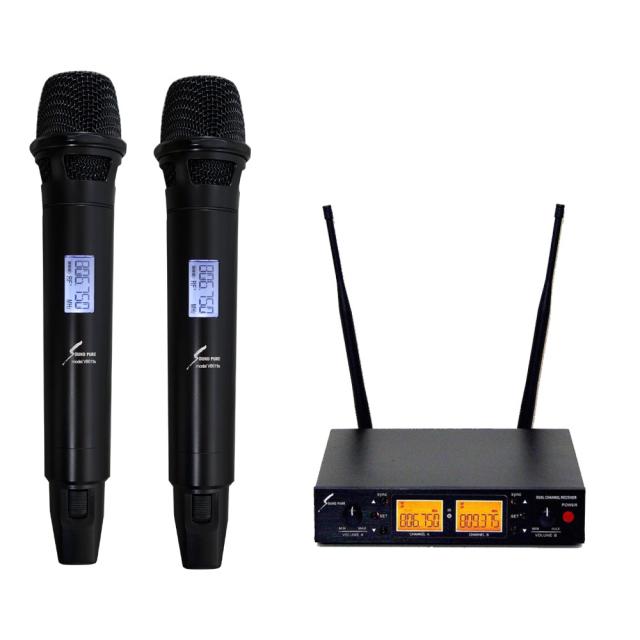 SOUND PURE サウンドピュア SPHv8011s-VDUAL ワイヤレスハンドマイク2本 ハーフサイズ受信機セット