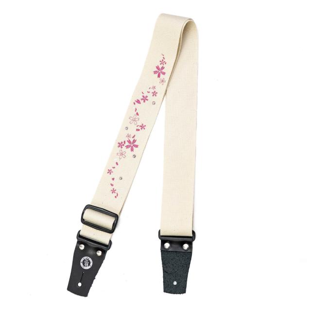 Grande uomo グランデウオモ TENDER STRAP TS-2 AC 桜スペシャル White ギターストラップ