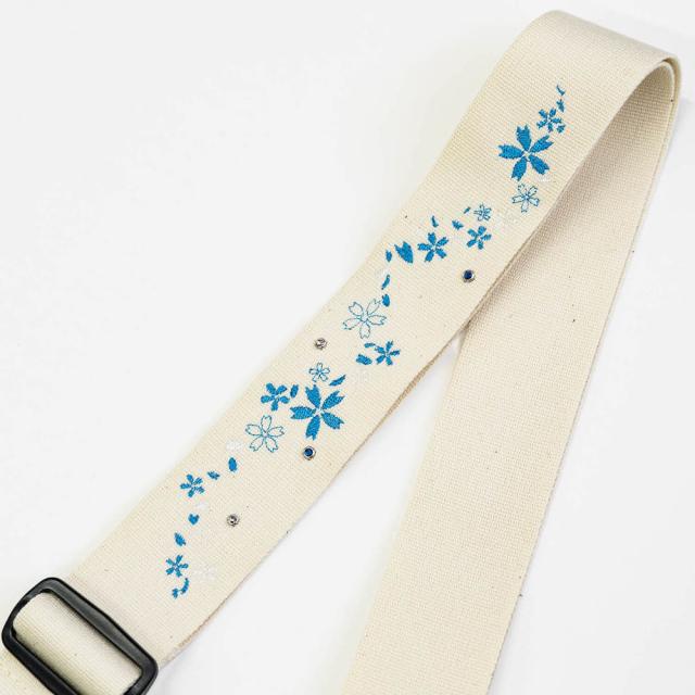 Grande uomo グランデウオモ TENDER STRAP TS-2 AC 雪桜スペシャル White ギターストラップ_1