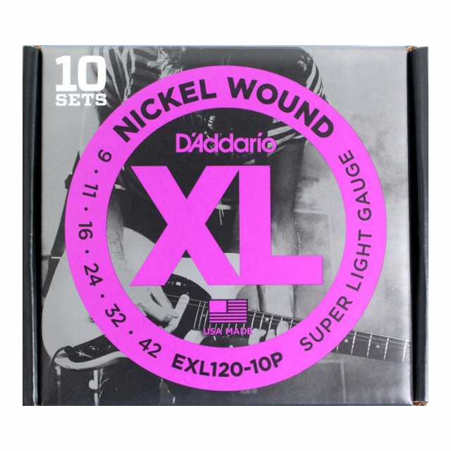ダダリオ D’Addario EXL120-10P 10セットパック エレキギター弦