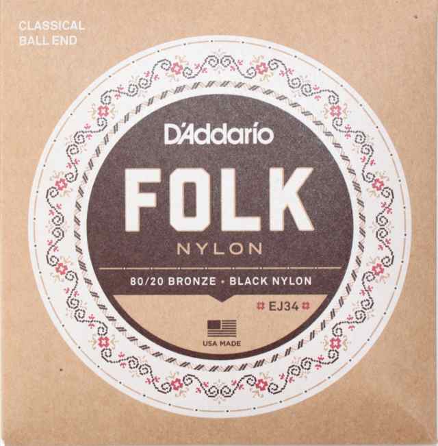 ダダリオ D’Addario FOLK NYLON EJ34×5SET ボールエンド付きクラシックギター弦