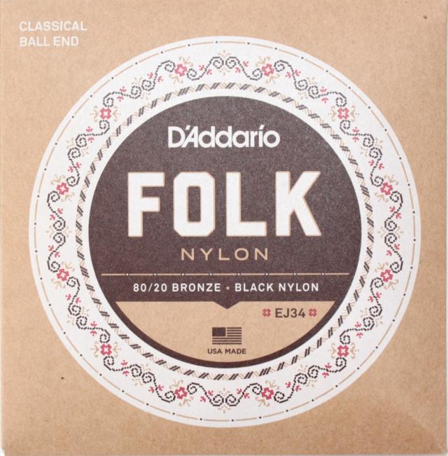 ダダリオ D’Addario FOLK NYLON EJ34×10SET ボールエンド付きクラシックギター弦の通販は