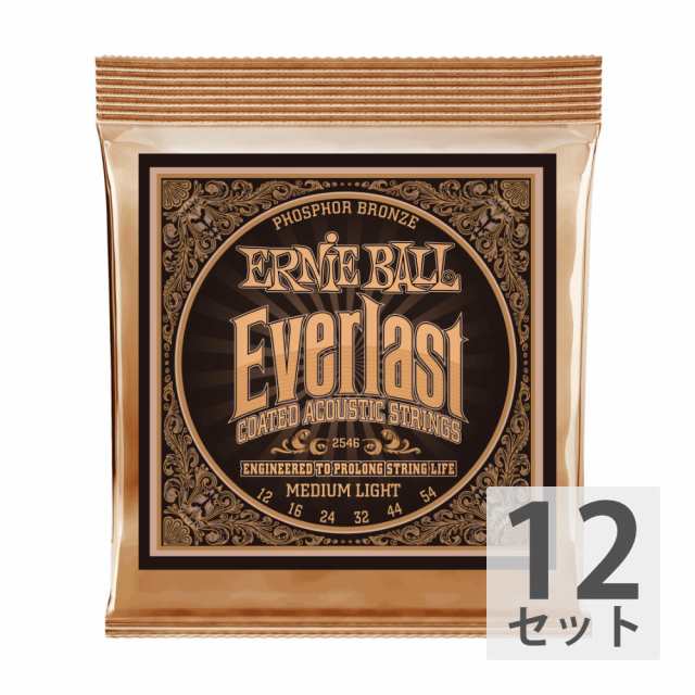 アーニーボール ERNIE BALL 2546 Everlast Coated PHOSPHOR BRONZE MEDIUM LIGHT アコースティックギター弦 ×12セット