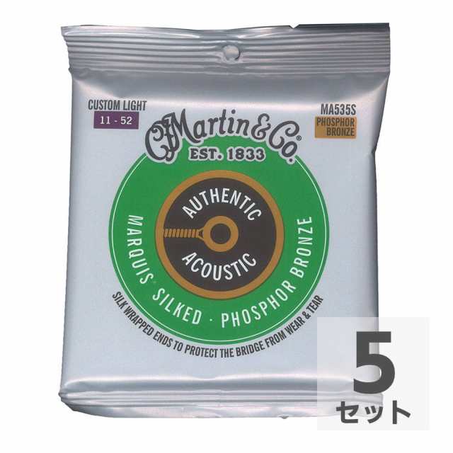MARTIN MA535S Marquis Silked Phospher Bronze Custom Light アコースティックギター弦×5セットの通販は