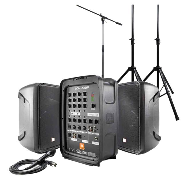 JBL PROFESSIONAL EON208P スピーカースタンド×2 ブームマイクスタンド×1 簡易PA 3点セットの通販は