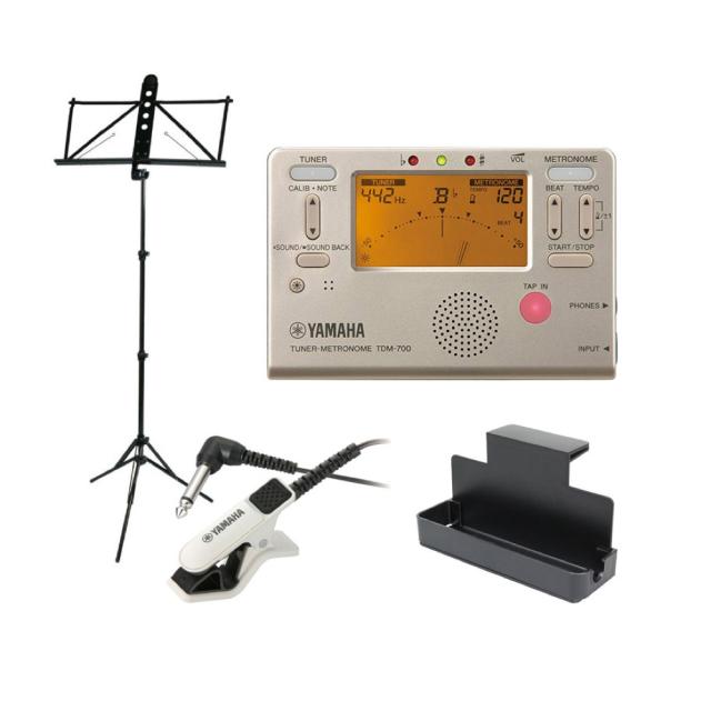 Yamaha Tdm 700g チューナーメトロノーム チューナー専用マイクロフォン ヤマハ 譜面台 4点セットの通販はau Pay マーケット Chuya Online
