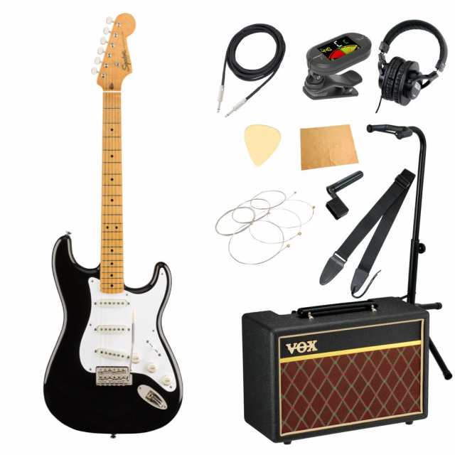 スクワイヤー/スクワイア Squier Classic Vibe ’50s Stratocaster MN BLK エレキギター VOXアンプ付き 入門11点 初心者セット