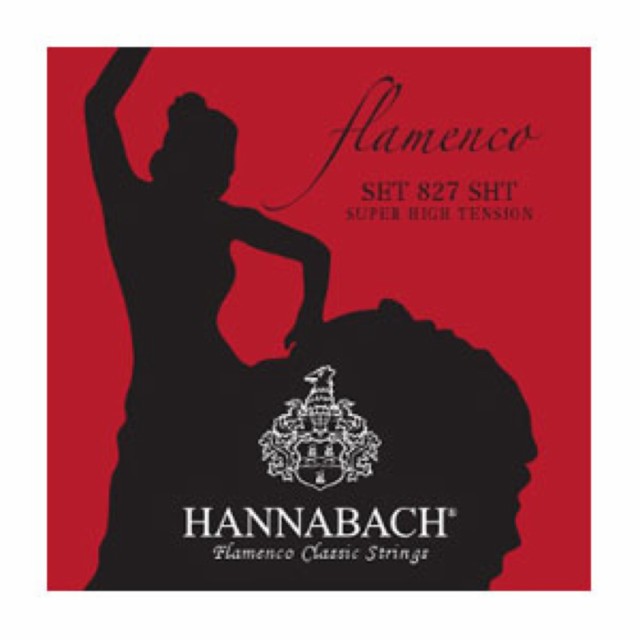 ハナバッハ フラメンコギター弦 6セット HANNABACH Flamenco SET827SHT RED 赤 レッド スーパーハイテンション ギター弦 クラギ弦