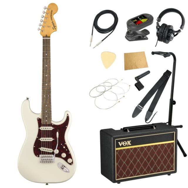 スクワイヤー/スクワイア Squier Classic Vibe ’70s Stratocaster OWT LRLエレキギター VOXアンプ付き 入門11点 初心者セット