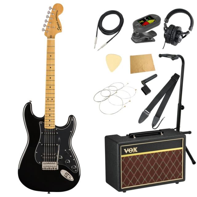 Squier Classic Vibe ’70s Stratocaster HSS BLK MN エレキギター VOXアンプ付き 入門11点 初心者セット