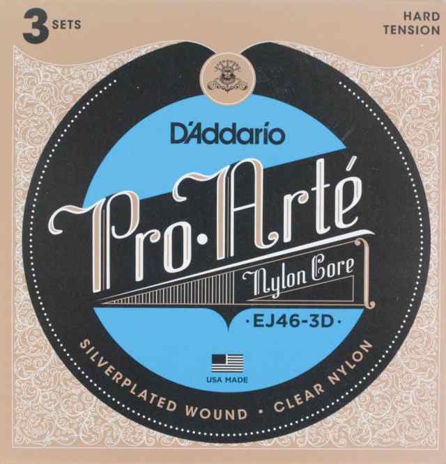 ダダリオ D’Addario Pro-Arte EJ46-3D クラシックギター弦 3セットパック×2パック（6SET）