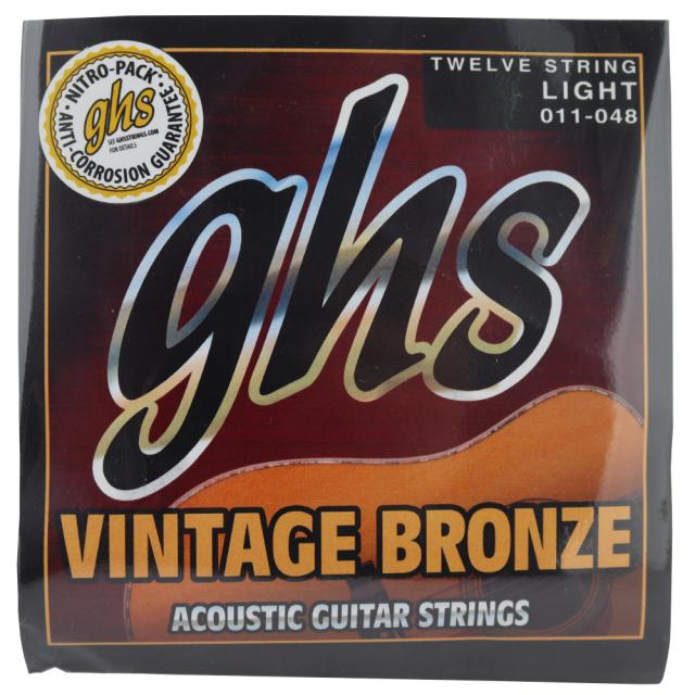 GHS VN-12L 12-String Vintage Bronze LIGHT 011-048 12弦アコースティックギター弦×6セット
