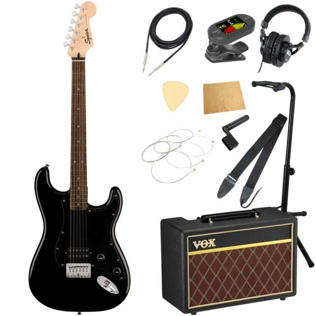 Squier Sonic Stratocaster HT H LRL BLK エレキギター ストラトキャスター VOXアンプ付き 入門11点 初心者セットの通販は