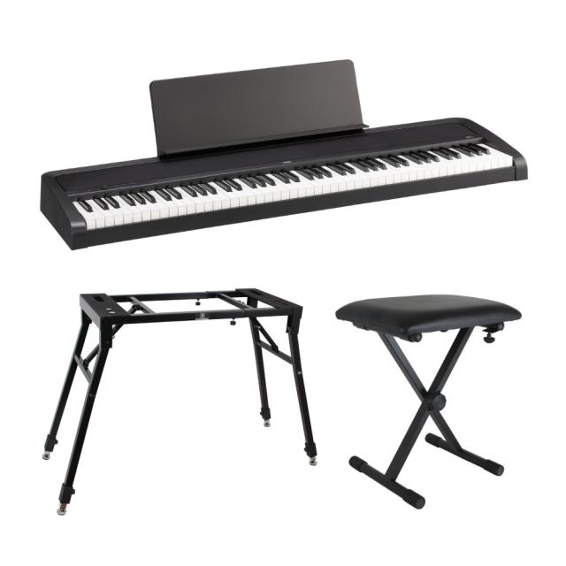 電子ピアノ KORG B2+ BK コルグ 88鍵盤 4本脚スタンド 椅子付きセット