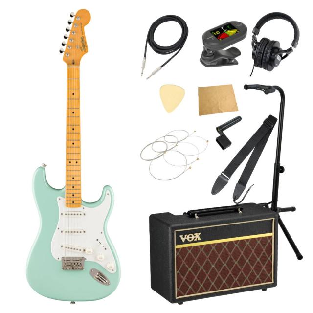 Squier Classic Vibe ’50s Stratocaster HT MN Surf Green エレキギター VOXアンプ付き 入門11点 初心者セット