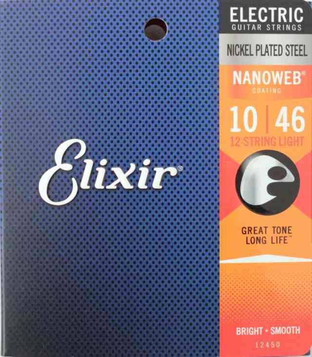 エリクサー ELIXIR 12450 NANOWEB 12-String Light 10-46 12弦エレキギター弦×3SET