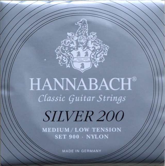 ハナバッハ クラシックギター弦 6セット HANNABACH Silver 200 MEDIUM/LOW TENSION シルバー200