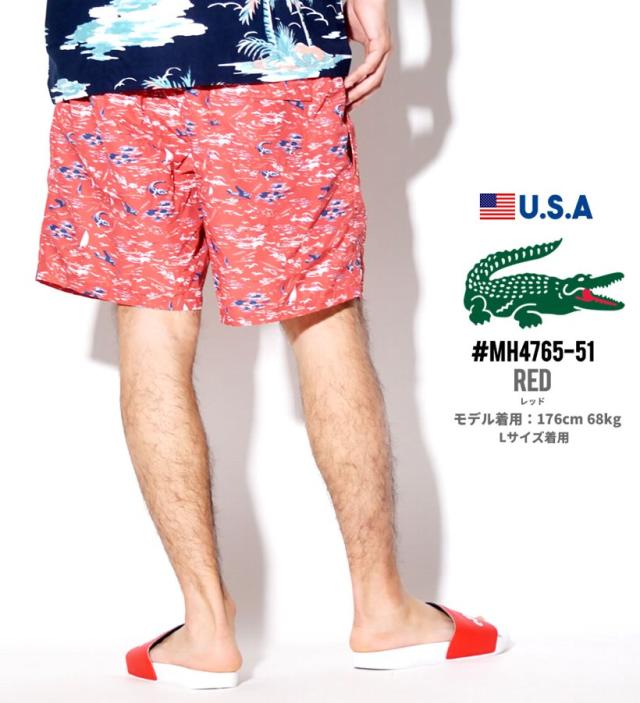 【LACOSTE】ラコステ ロゴ モノグラム ハーフパンツ 水着でも♪ 水着でもOK! LACOSTE モノグラム ハーフパンツ 2色 関税送料無料