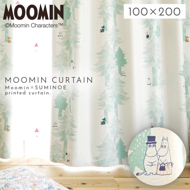 ムーミンカーテン 100×200 スミノエ ドレープ 遮光 2つ山 1.5倍ヒダ ムーミンカーテン 100×200 スミノエ 遮光 ドレープ 2つ山 1.5倍