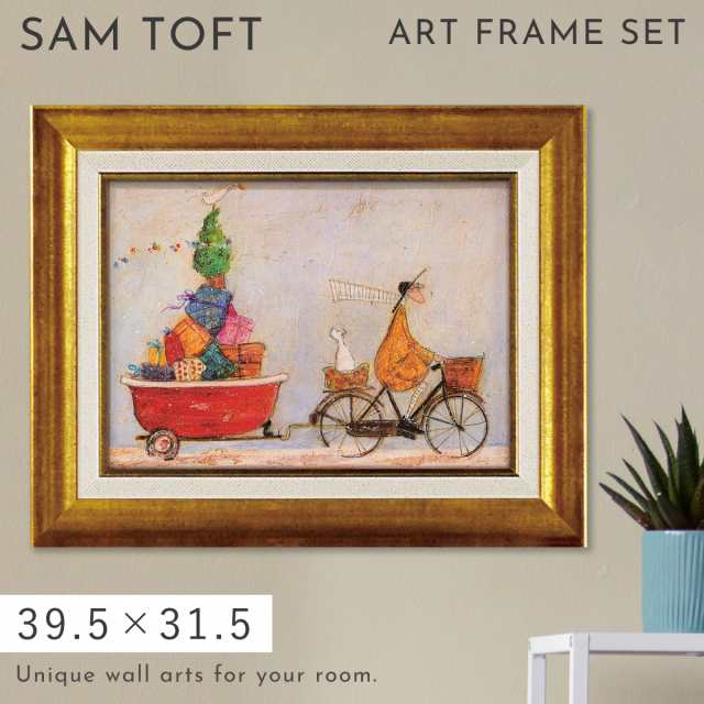 サムトフト 絵画 絵 39.5×31.5cm 【バスタブいっぱいの元気】 アートパネル アートフレーム 壁掛け おしゃれ 犬 アートボード ポスター インテリア 絵 モダン アンティーク 玄関 飾る イギリス作家 ST-05841 ギフト プレゼント 新築祝 agesugi_snkの通販は