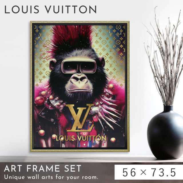 アートパネル LOUIS VUITTON ルイヴィトン ブランド アート 56×73.5cm 大きい オマージュアート 高級 おしゃれ オマージュ キャンバスアート フレーム付き ヒップスターハンク agesugi_snkの通販は